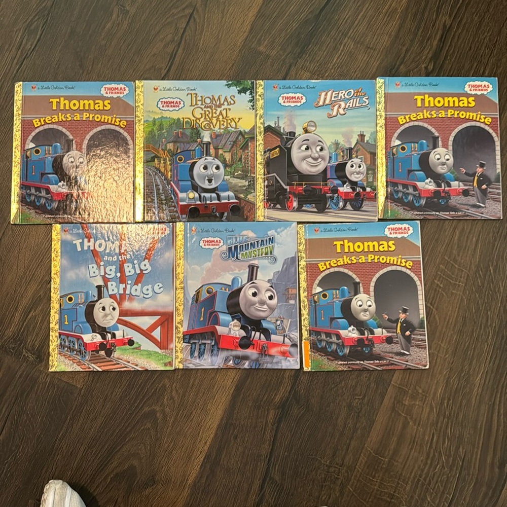 Golden books, lot #17, 7 Thomas the train books